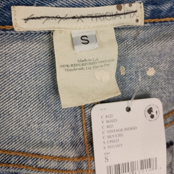 NWT Free People X Tricia Fix One-O-A-Kind Collection Jeans Size Small  $260 - Picture 7 of 10